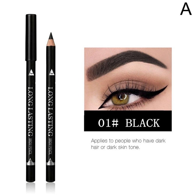 Hard-core, waterproof, sweat-resistant eyebrow pencil, beginner-friendly, black, 2.2g